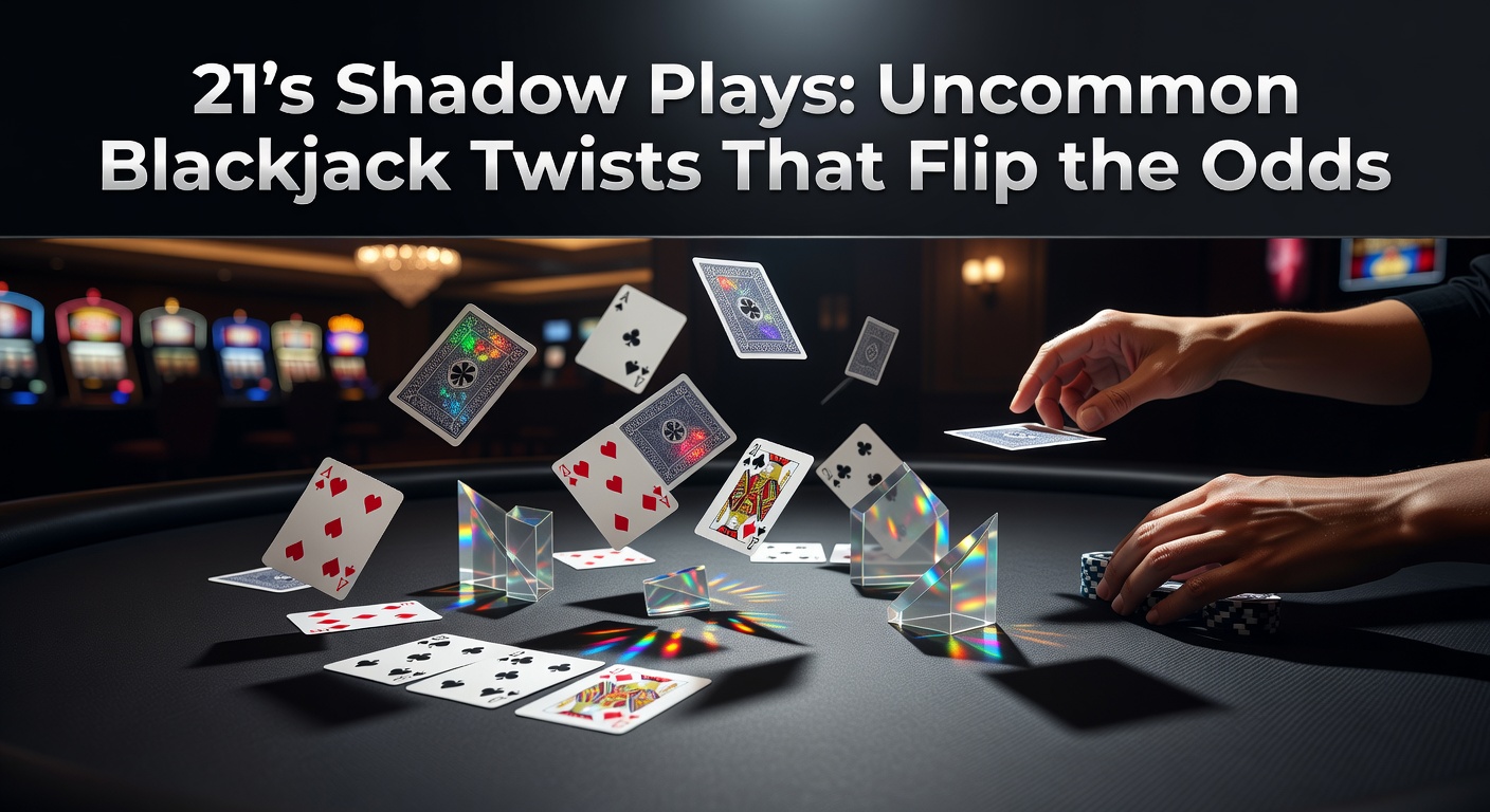 Karte mit mysteriösen Blackjack-Symbolen, die ungewöhnliche Spielvarianten andeuten